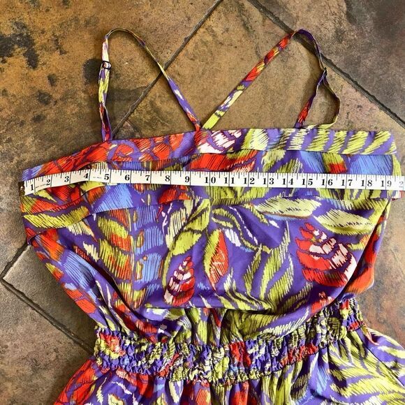 Allen B. By Allen Schwartz Multi-colored Romper V-neck Adjustable Straps Size XL - Picture 6 of 11